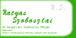 matyas szoboszlai business card